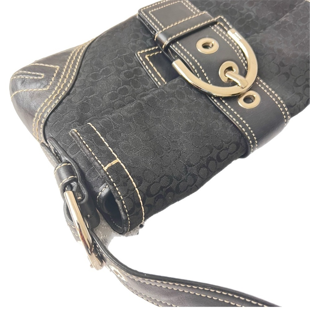 Vintage Coach Soho Black Signature C Pattern Canvas Y2K Hobo Bag F05Q-3628 - Picture 3 of 11